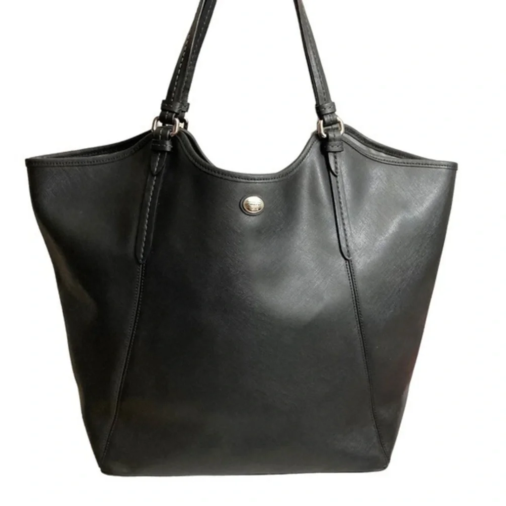 Coach black saffiano leather Peyton tote bag